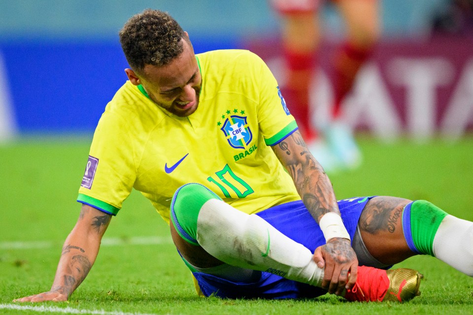 Neymar was forced off with an ankle injury against Serbia