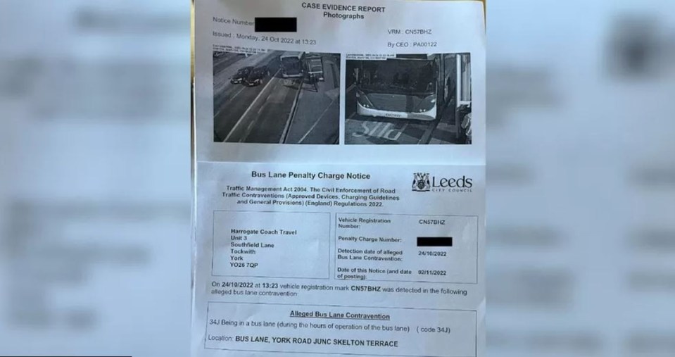 A Bus company was sent a fine for one of its buses by the council