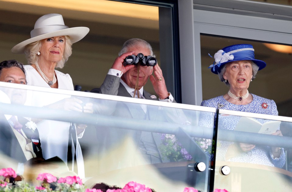 Camilla and the King with Lady Susan Hussey at Royal Ascot in June 2022