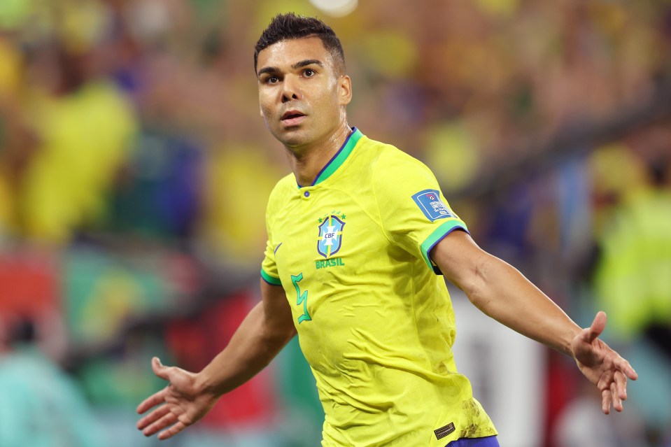 Brazil's Casemiro celebrates scoring against Switzerland to make it two wins out of two