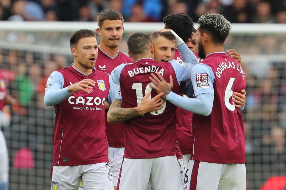 Lucas Digne doubled Villa's lead with a brilliant free-kick