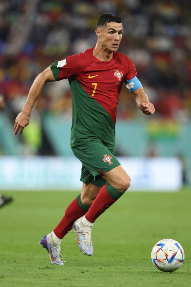 Cristiano Ronaldo in action tonight for Portugal