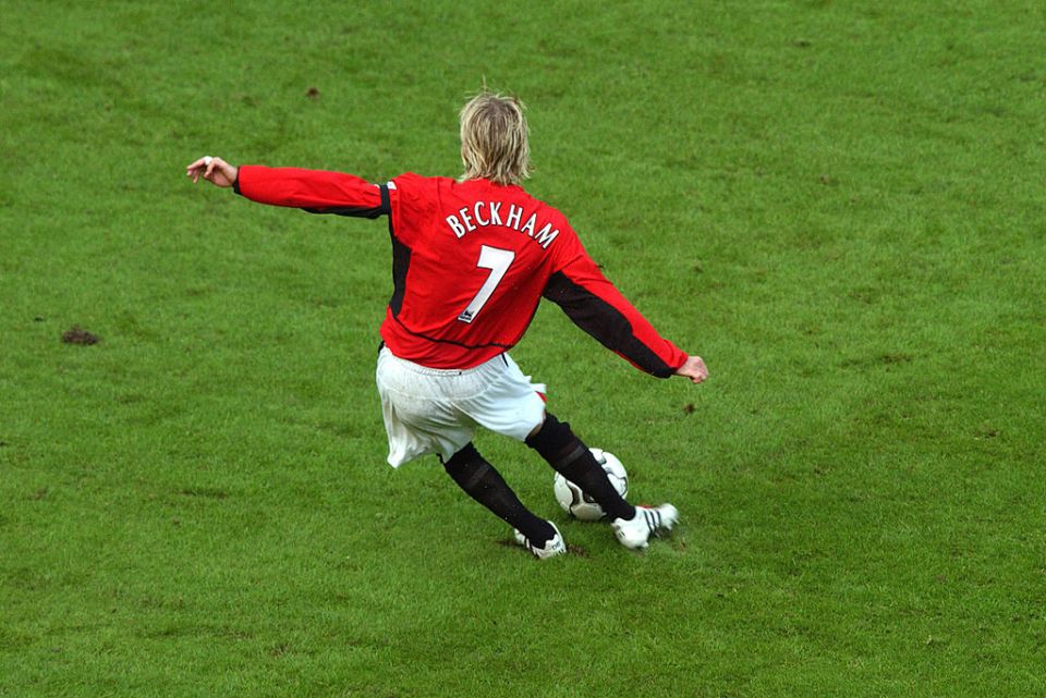 David Beckham wore Man United's iconic No7 shirt