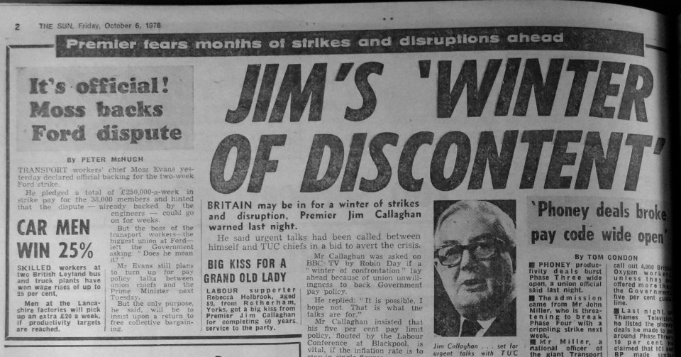 Labour Prime Minister's Jim Callaghan wrote about the Winter of Discontent in 1978