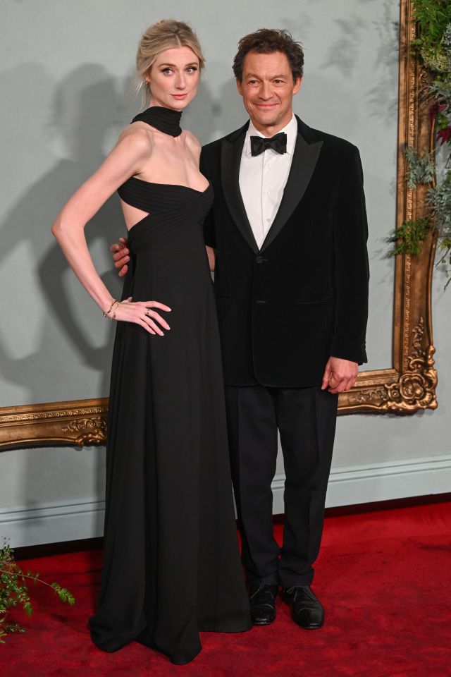 Elizabeth  with co-star Dominic West at The Crown’s Season 5 launch