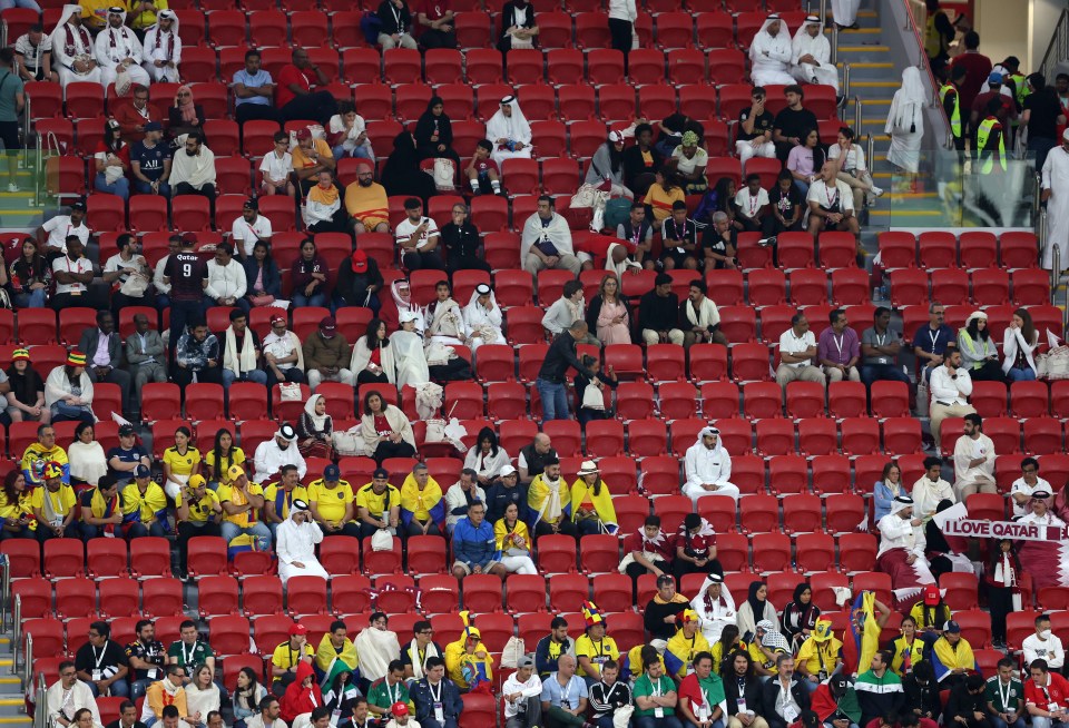 Fans exited the Al Bayt Stadium in their droves at half time