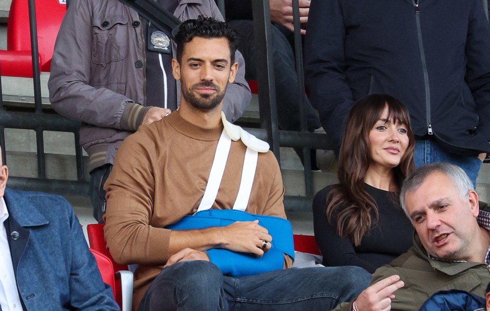 Pablo Mari had his arm in a sling as he attended Monza vs Verona