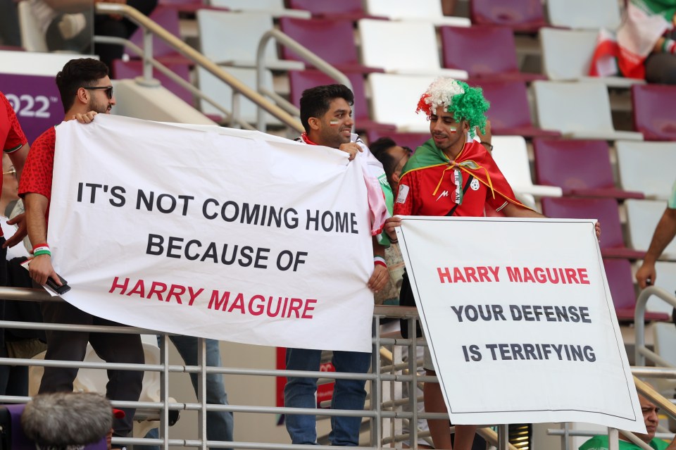 Iran fans cruelly mocked Harry Maguire