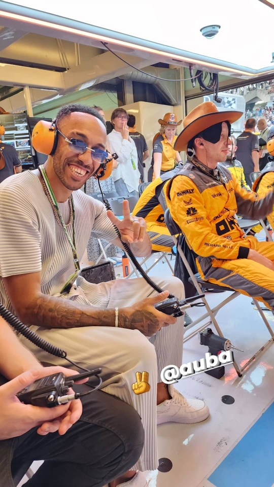 Pierre-Emerick Aubameyang visited the F1 paddock last weekend