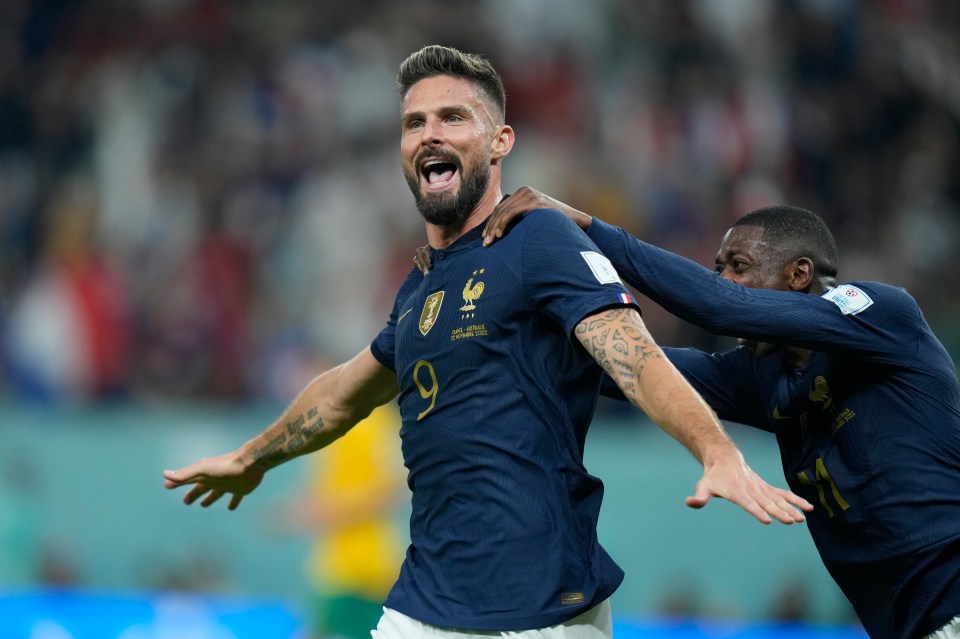 Olivier Giroud matched Thierry Henry's record of 51 goals for France.