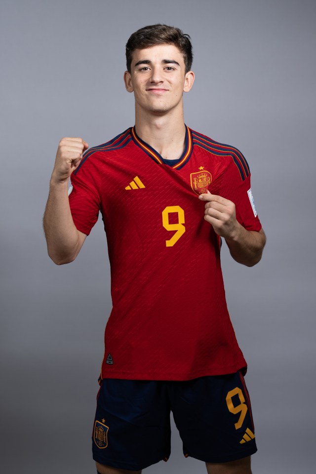 At just 18, Gavi is in the Spanish World Cup squad with the No9 shirt