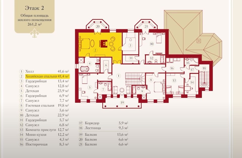 The floorplan of the Surovikins’ mansion reveals its size