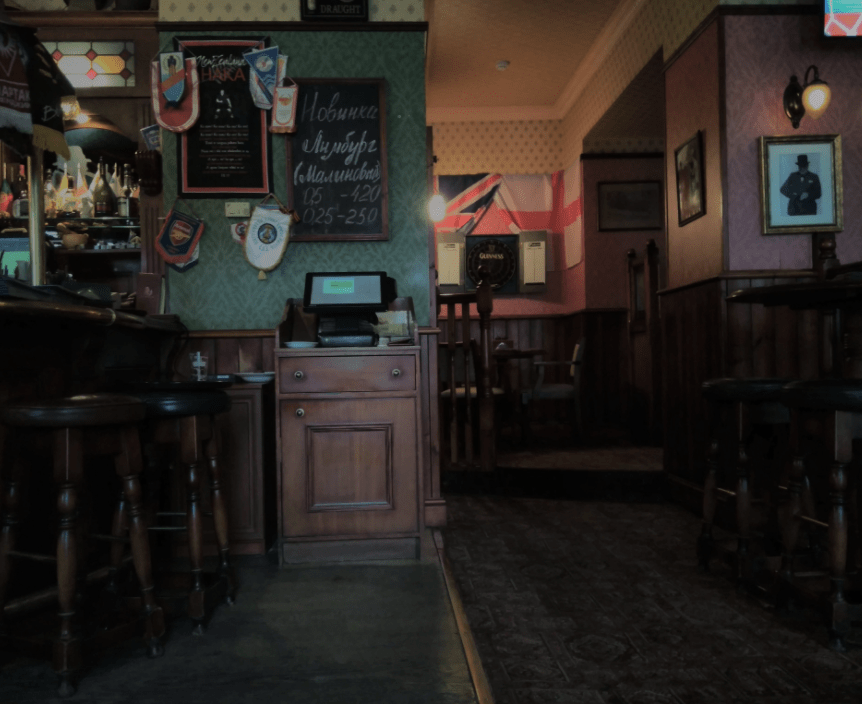 The pub is bedecked with footie memorabilia, pictures of Churchill and flags