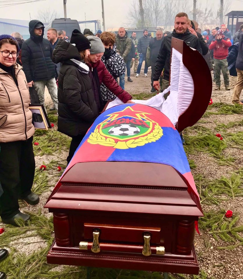 CSKA Moscow's flag was drapped over his coffin