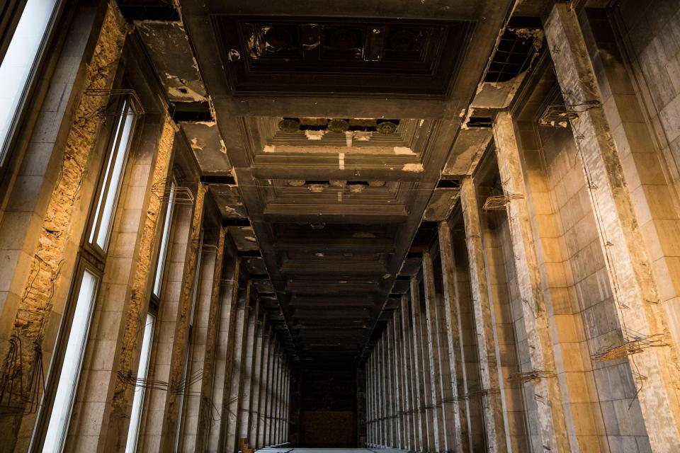 The hallways of the Nazi-era airport are steeped in history