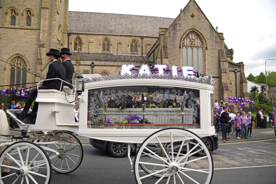 Katie was farewelled in May and mourners wore purple at her funeral - it was the mum's favourite colour