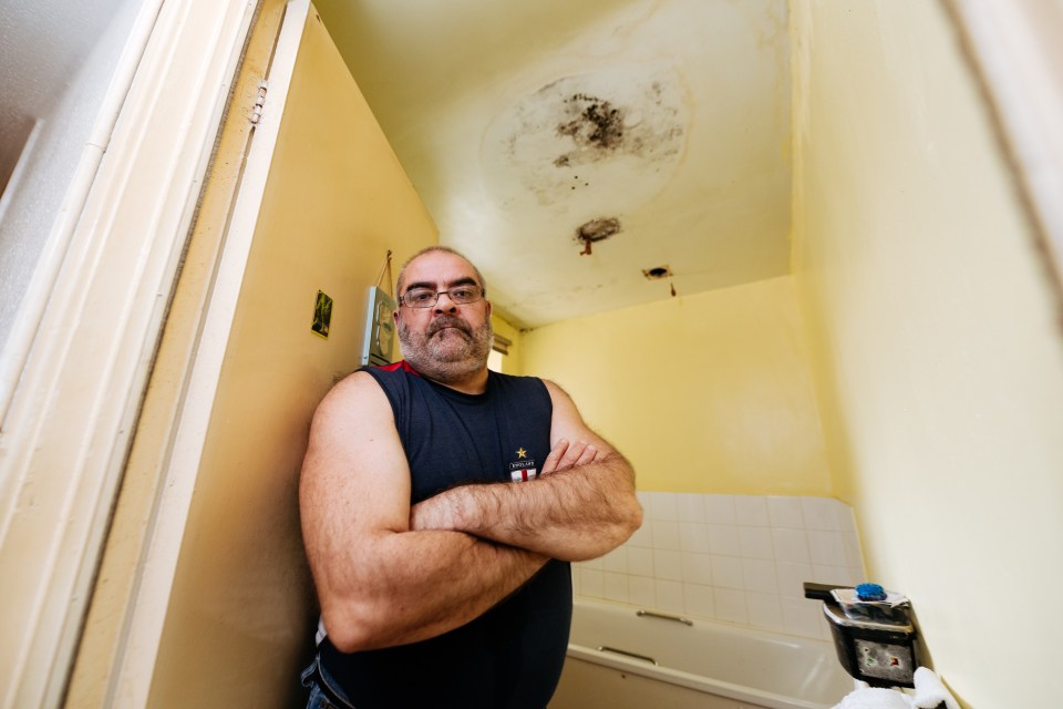 Gareth Overton says his home is covered in mould due to a leak that's been there for three years