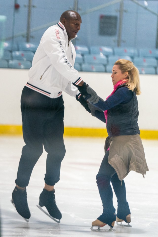 John was more than a little terrified as he got used to jumping on the ice