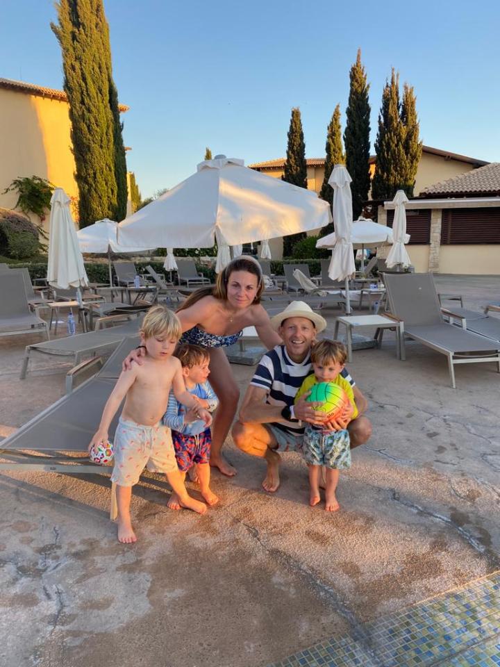 The dad-of-three opened up about the thought of leaving behind his wife and young children - pictured the family in Cyprus