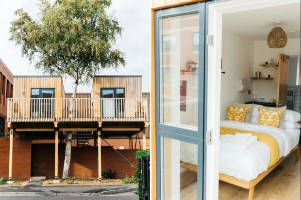 A homeless charity has rented out pods on AirBnB