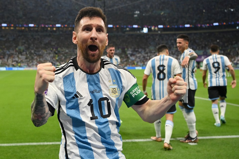 Lionel Messi celebrates his after his long-range drive revived Argentina's World cup hopes following their shock loss to Saudi Arabia