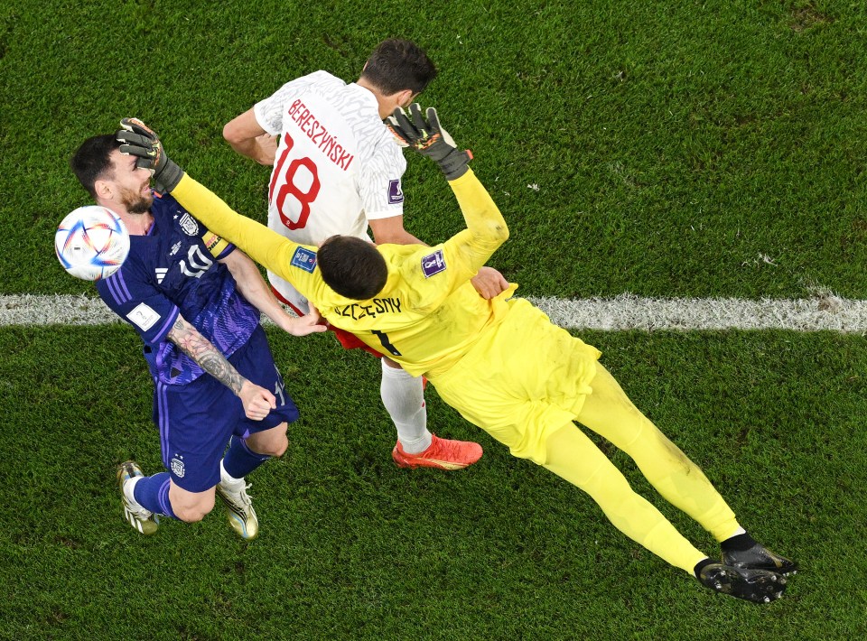 Argentina were awarded a penalty for this challenge on Lionel Messi