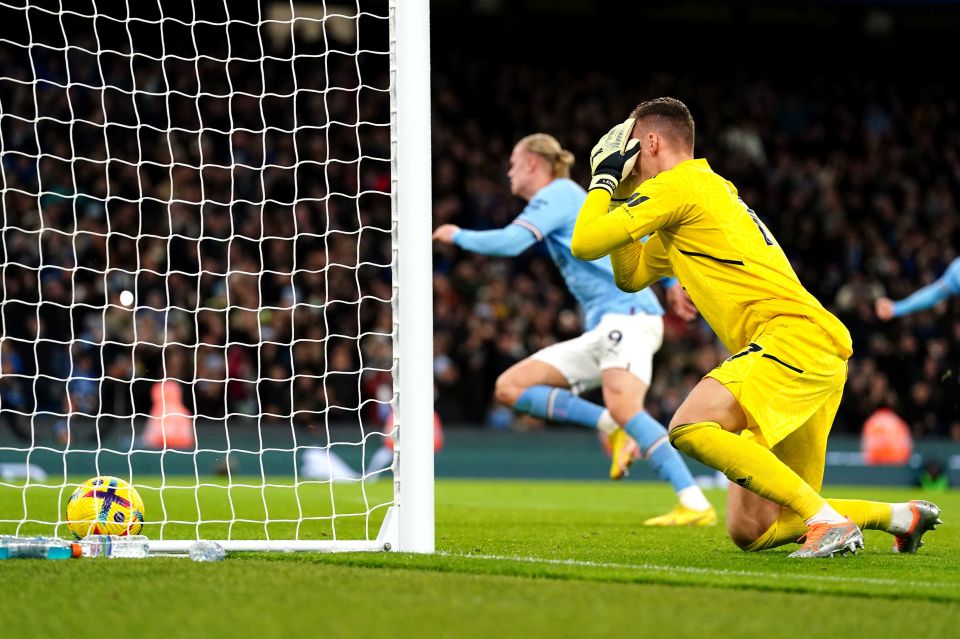 The former Arsenal goalie was gutted to see the ball agonisingly go under him