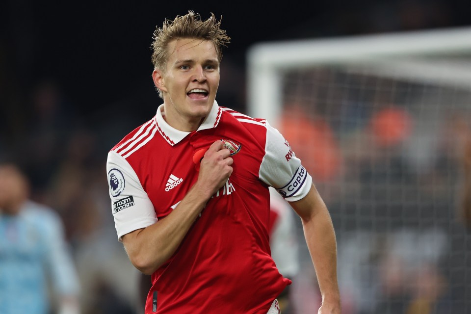 Martin Odegaard scored twice as Arsenal beat Wolves 2-0