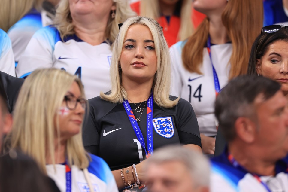 Jordan Pickford's wife Megan looked far from impressed