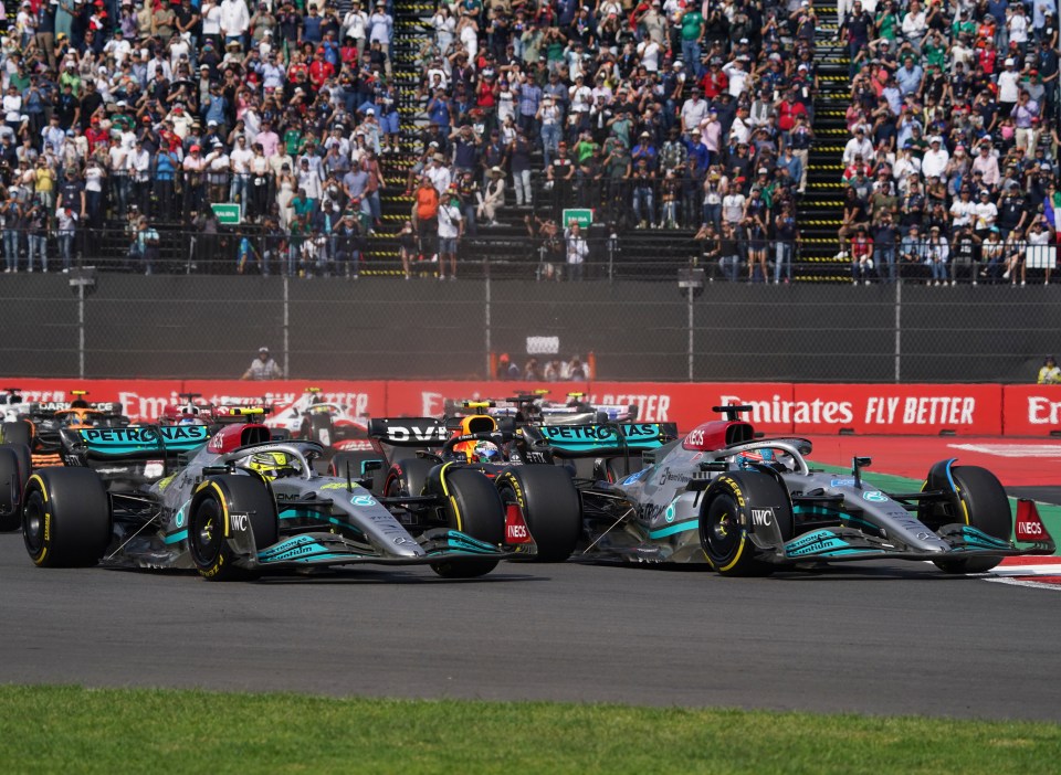 Hamilton came home in second while Russell finished fourth