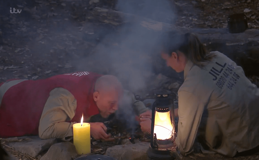 I'm A Celeb fans all pointed out the same thing when Mike Tindall started the camp fire last night