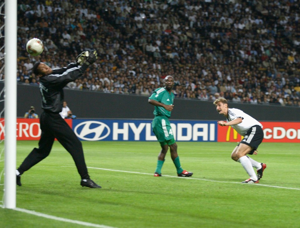 Miroslav Klose was on fire in Germany's win over Saudi Arabia in 2002.