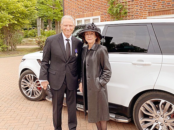 Monty and his wife when they attended the Queen's funeral in September