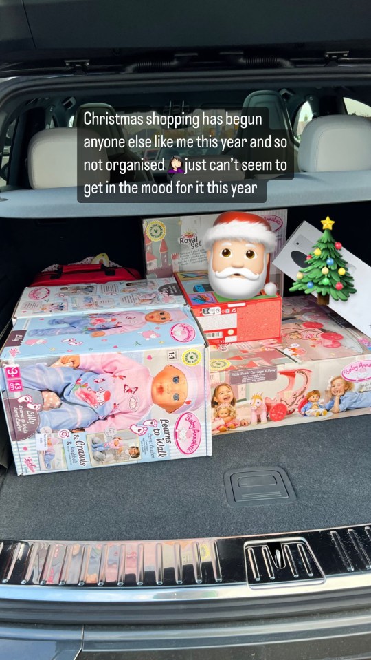 Sue posted this image to her Instagram story, showing off her Christmas buys