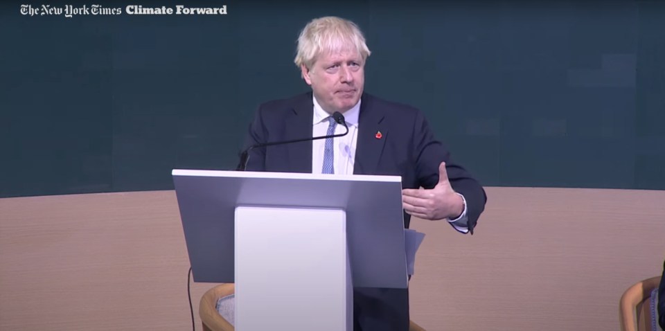 Boris Johnson did a fireside chat with the New York Times where he discussed his views on climate change