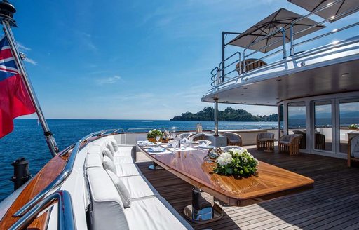 The luxury yacht has a range of amenities