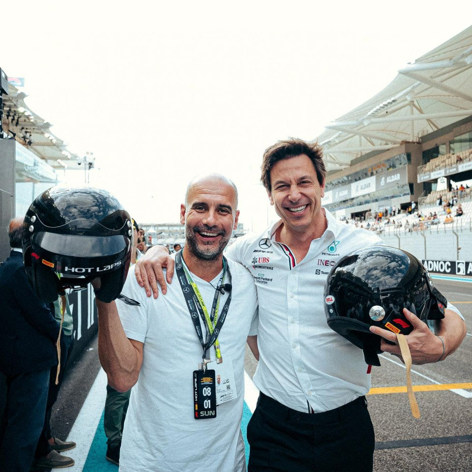 Man City boss Pep Guardiola took in some Formula One action in Abu Dhabi