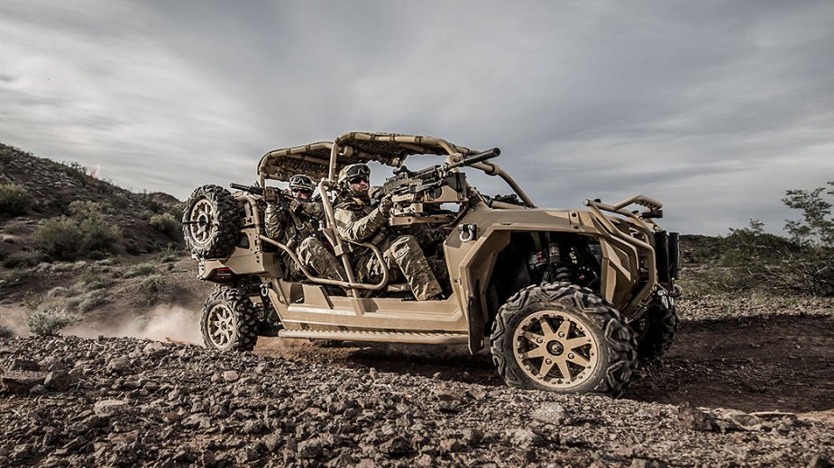 Polaris MRZR all-terrain unmanned dune buggies were also deployed