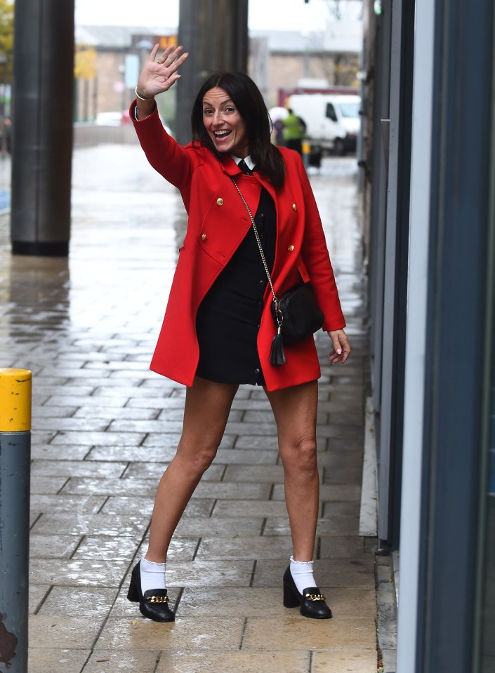 Davina McCall arrives for her appearance on Channel 4’s Steph’s Packed Lunch