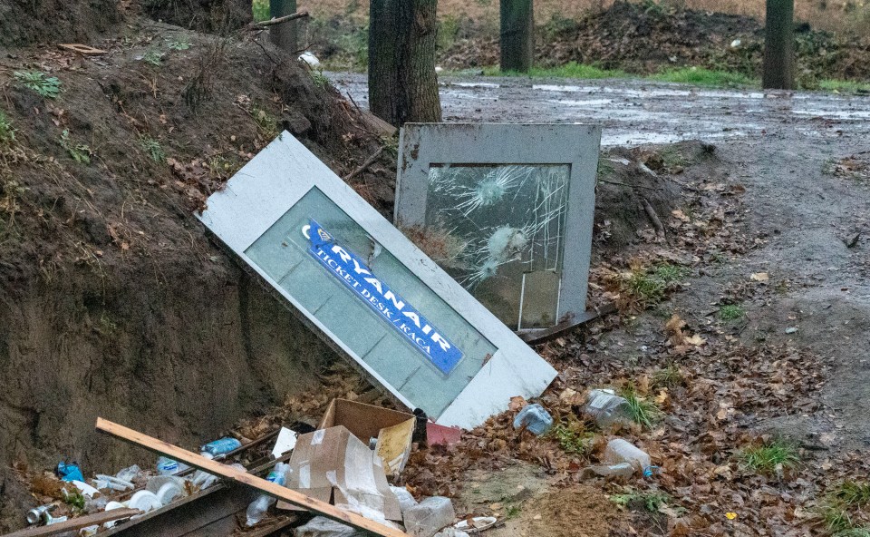 Scenes of destruction at Kherson airport, the location of a former Russian HQ