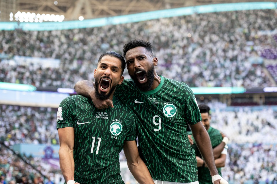 LUSAIL CITY, QATAR – NOVEMBER 22: Saleh Al-Shehri of Saudi Arabia, left, celebrates scoring his side’s equalising goal with Firas Al-Buraikan to make the score 1-1 during the FIFA World Cup Qatar 2022 Group C match between Argentina and Saudi Arabia at Lusail Stadium on November 22, 2022 in Lusail City, Qatar. (Photo by Sebastian […]