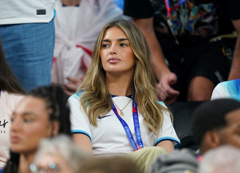 Jack Grealish's girlfriend Sasha Attwood looked glum as she watched on