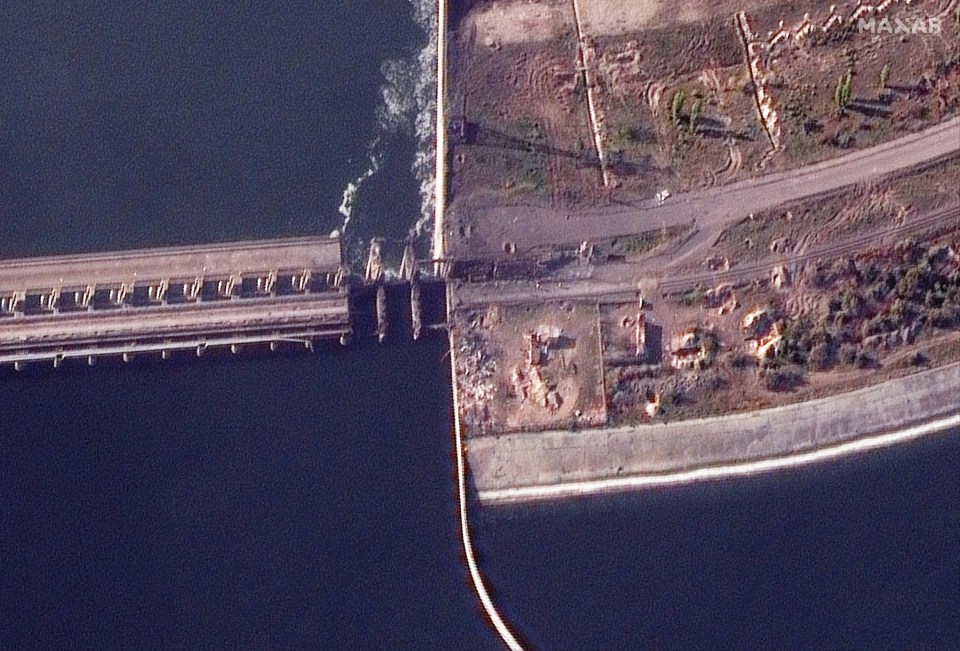 It is not clear how the dam became damaged but it is thought it was caused by fleeing troops loyal to Putin