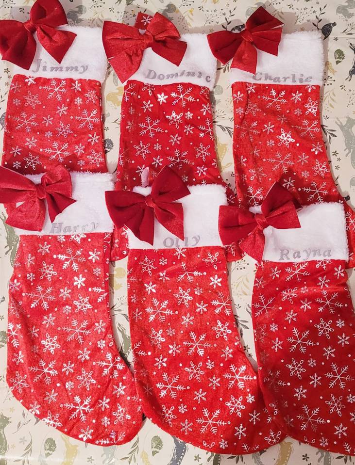 A crafty mum spent just £3.50 on her DIY festive stockings