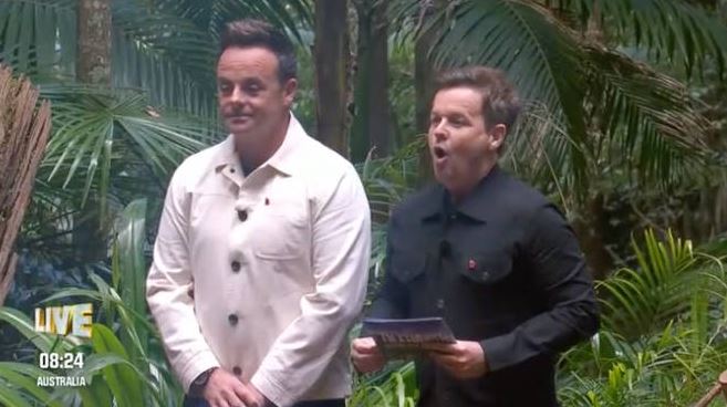 The stars made their signals when Ant and Dec entered the camp