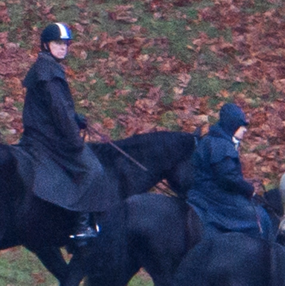 The Queen pictured riding with Prince Andrew in 2019