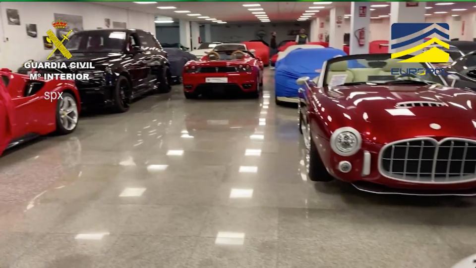 Some of the luxury cars belonging to suspected cartel members