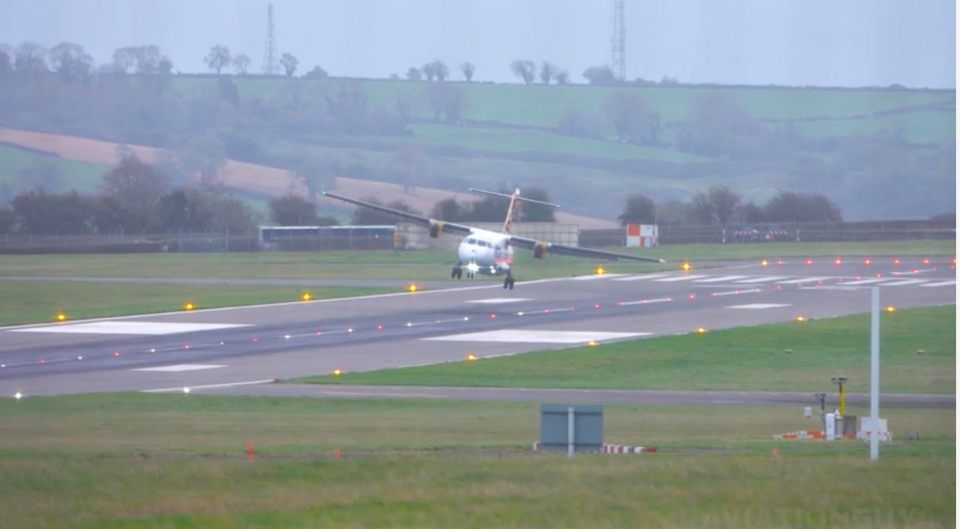 Passengers braced for a bumpy landing as the Aurigny ATR72-600 aircraft arrived at Bristol Airport