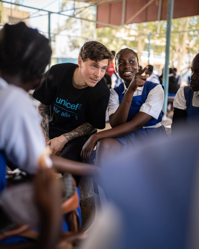 Victor Lindelof has chosen to do some charitable work while on his break