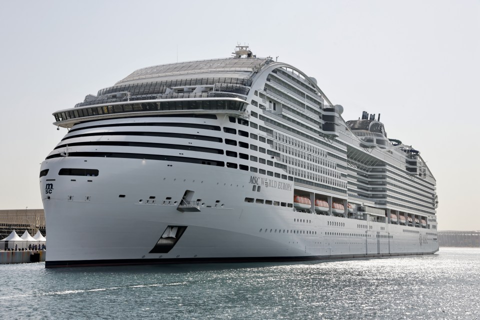 The £1billion, 1,093 ft floating hotel MSC World Europa — dubbed HMS Wag